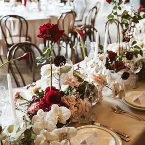 Do us a favour and zoom in on the detail of these orchids 😍 With their antique shade and fine pattern, these bronze moth orchids brought a unique sophistication to this table arrangement. Contrasted with the blood red of the roses and dahlias, it doesn't get much more luxurious than this 🌹

Florals & Styling: @thegroundsfloralsbysilva 
Photography: @thehassanabdallah
Venue: @thegroundsevents // @thegrounds

#TheGroundsFloralsBySilva
